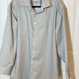 Collection Michael Strahan Classic Checkered Dress Shirt EUC Sz 18 34/35